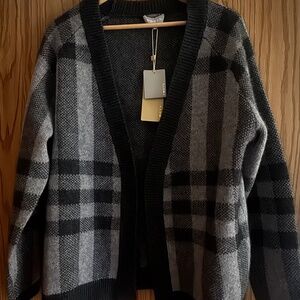 Ports open striped knit open-front cardigan